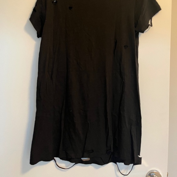 TOBI black ripped t-shirt dress size small - Picture 6 of 6